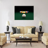 3d render of balls on a pool billiards green table board Multi panel canvas wall art