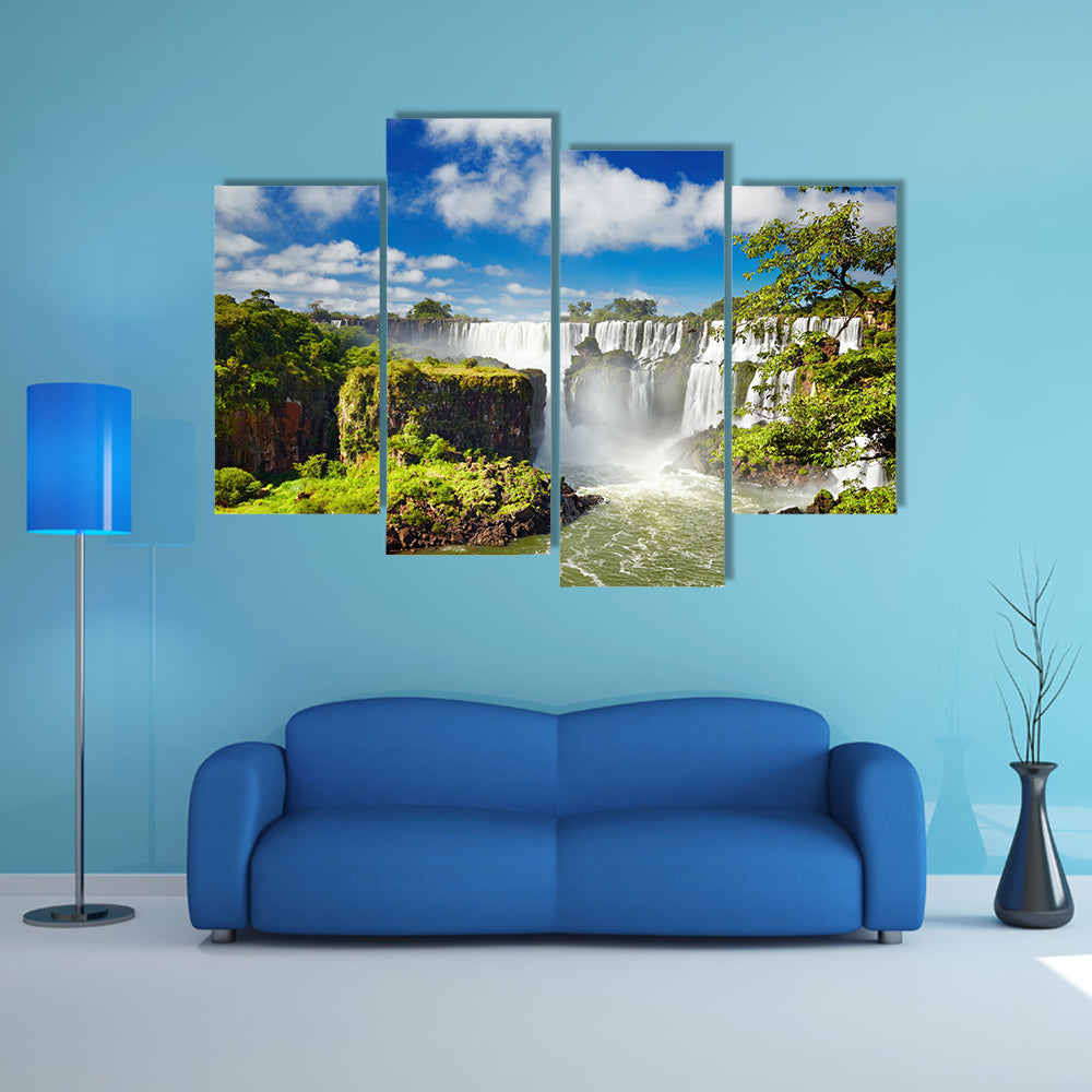 Beautiful Iguassu Falls, the largest series of waterfalls of the world multi panel canvas wall art