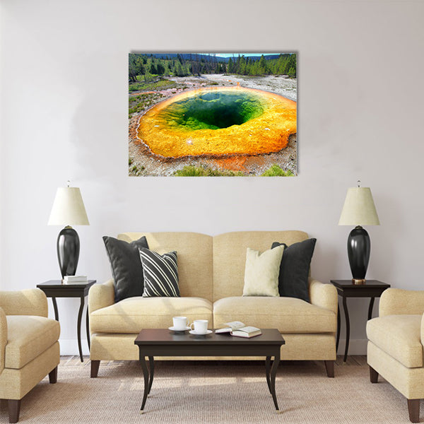 Morning Glory Pool in Yellowstone National Park Multi panel canvas wall art