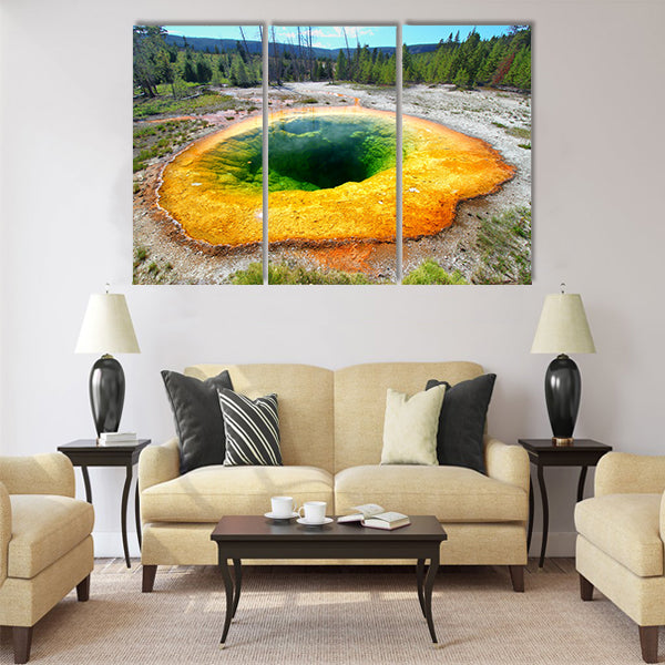 Morning Glory Pool in Yellowstone National Park Multi panel canvas wall art