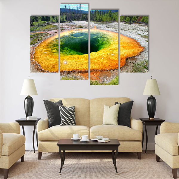 Morning Glory Pool in Yellowstone National Park Multi panel canvas wall art