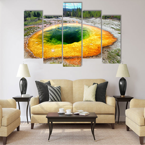 Morning Glory Pool in Yellowstone National Park Multi panel canvas wall art