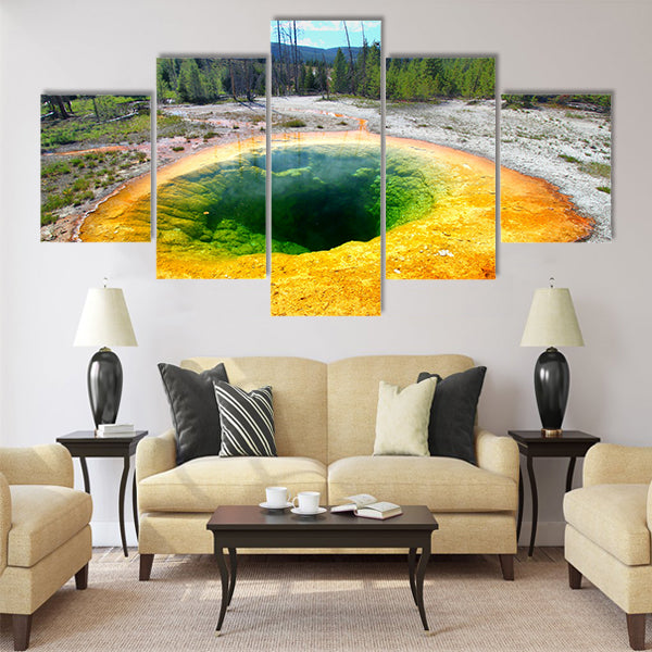 Morning Glory Pool in Yellowstone National Park Multi panel canvas wall art