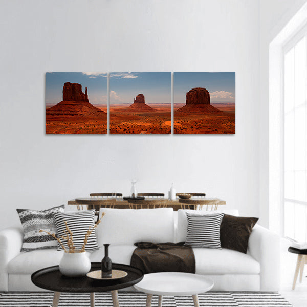 Rock formations in Navajo Park of Monument Valley Utah panoramic canvas wall art