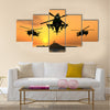 Apache Helicopter with Aircraft Carrier Multi Panel Canvas Wall Art