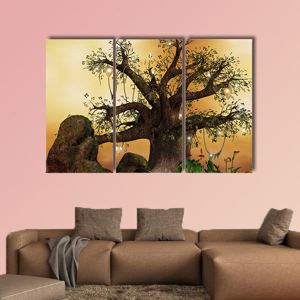 Enchanted nature series multi panel canvas wall art