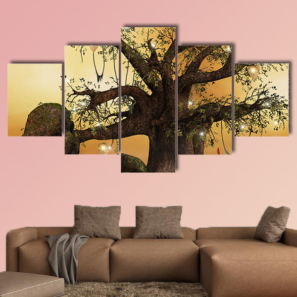 Enchanted nature series multi panel canvas wall art