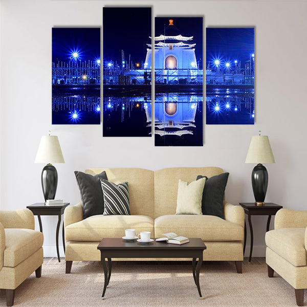 night view of Taipei, Chiang Kai-shek  Multi panel canvas wall art