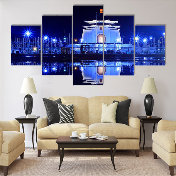 night view of Taipei, Chiang Kai-shek  Multi panel canvas wall art