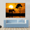 Silhouette of elephant Element of design Multi panel canvas wall art