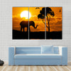 Silhouette of elephant Element of design Multi panel canvas wall art