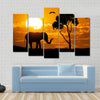 Silhouette of elephant Element of design Multi panel canvas wall art