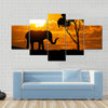 Silhouette of elephant Element of design Multi panel canvas wall art