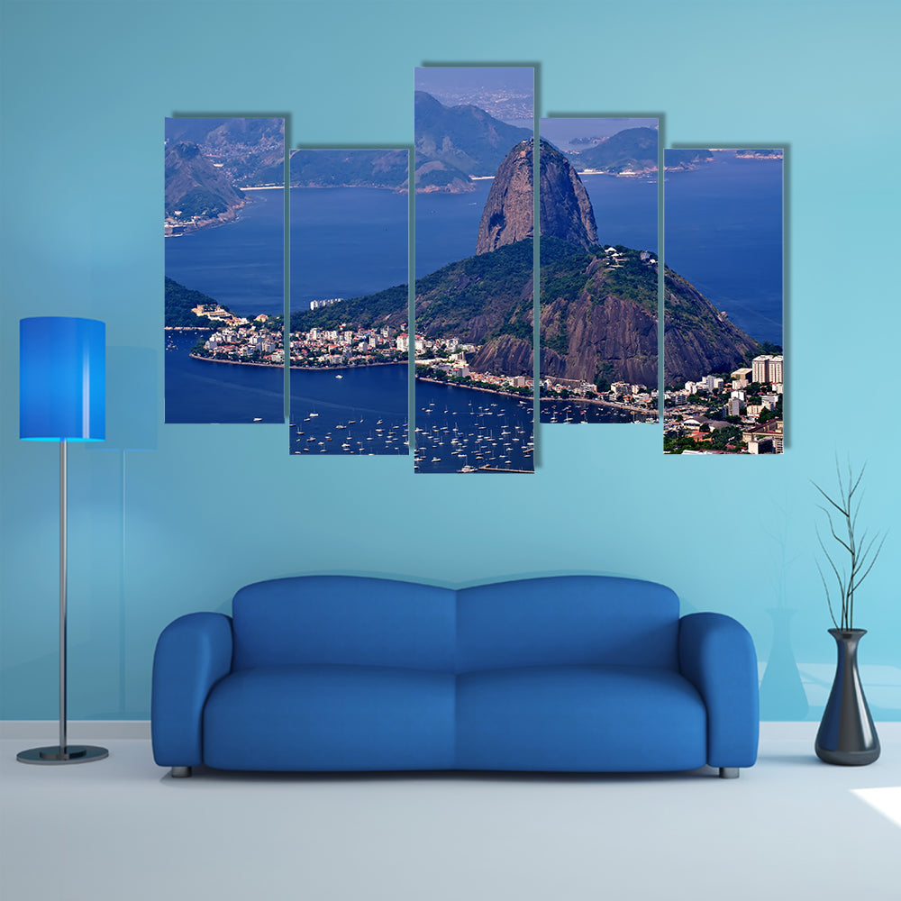 The mountain Sugar Loaf in Rio de Janeiro Multi Panel Canvas Wall Art