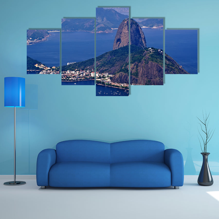 The mountain Sugar Loaf in Rio de Janeiro Multi Panel Canvas Wall Art