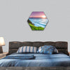 Byron bay lighthouse during sunrise hexagonal canvas wall art