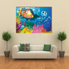 Illustration of Octopus and kids in Submarine, Multi Panel Canvas Wall Art