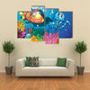 Illustration of Octopus and kids in Submarine, Multi Panel Canvas Wall Art