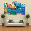 Illustration of Octopus and kids in Submarine, Multi Panel Canvas Wall Art