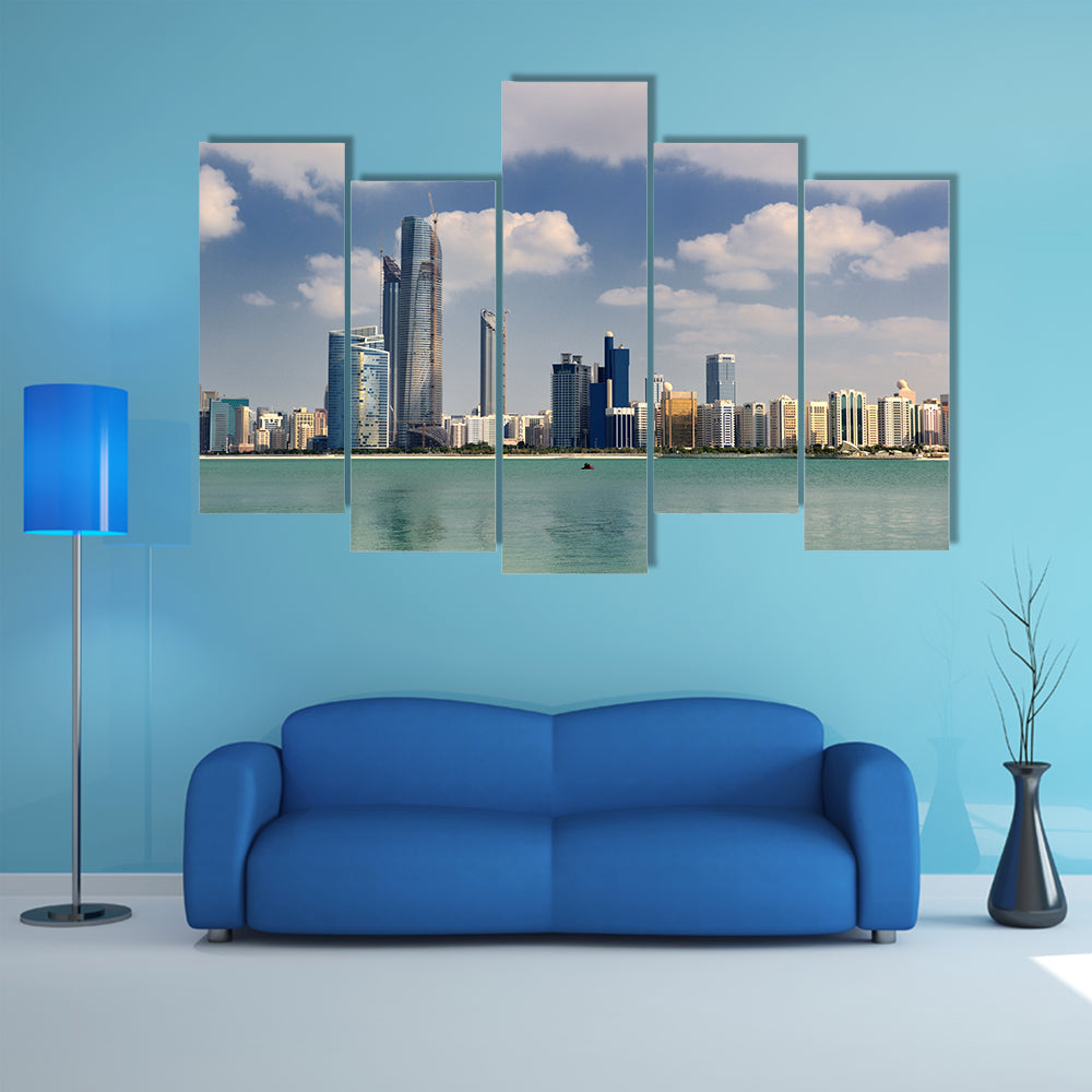 Modern arabic City Abu Dhabi Landscape and cityscape panorama multi panel canvas wall art