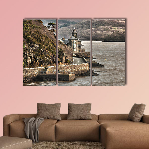 Barmouth Castle storm close HDR multi panel canvas wall art