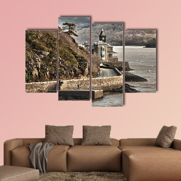 Barmouth Castle storm close HDR multi panel canvas wall art