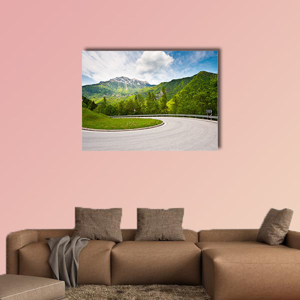 Winding Paved Road in the Italian Alps multi panel canvas wall art