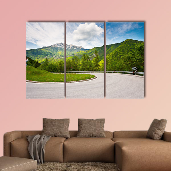 Winding Paved Road in the Italian Alps multi panel canvas wall art