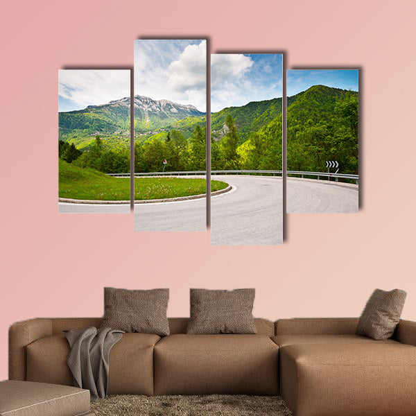 Winding Paved Road in the Italian Alps multi panel canvas wall art
