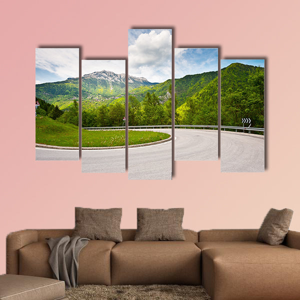 Winding Paved Road in the Italian Alps multi panel canvas wall art