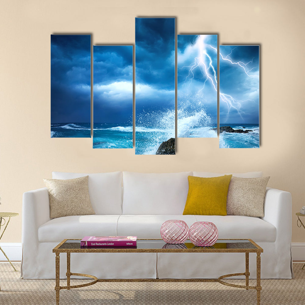 Ocean Storm Multi Panel Canvas Wall Art