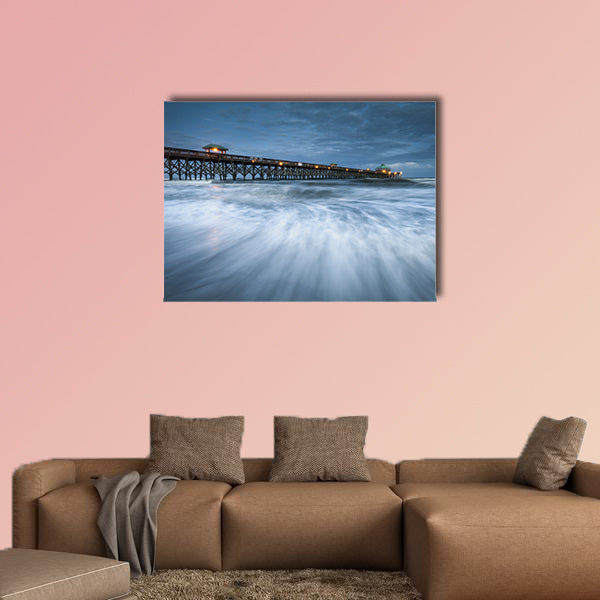 Moonlight Folly Beach Pier Charleston SC East Coast Atlantic wall art