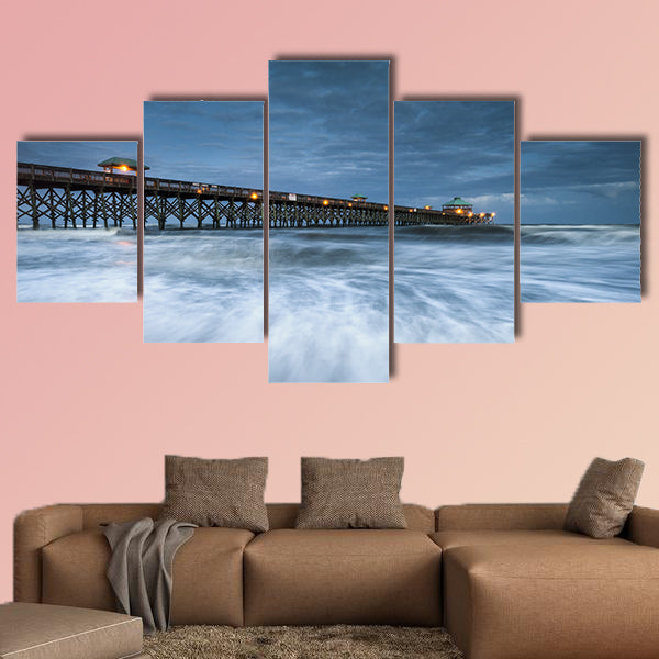 Moonlight Folly Beach Pier Charleston SC East Coast Atlantic wall art