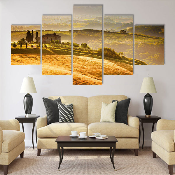 View of typical Tuscany landscape Multi Panel Canvas Wall Art