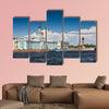 View of the landmarks of St. Petersburg Kunstkammer and the Rostral Columns multi panel canvas wall art