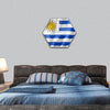 Uruguay flag hexagonal canvas wall art