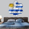 Uruguay flag hexagonal canvas wall art