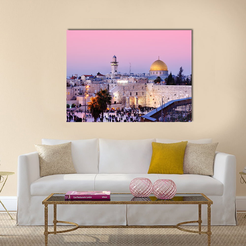 Dome of the Rock and Western Wall in Jerusalem, Israel multi panel canvas wall art