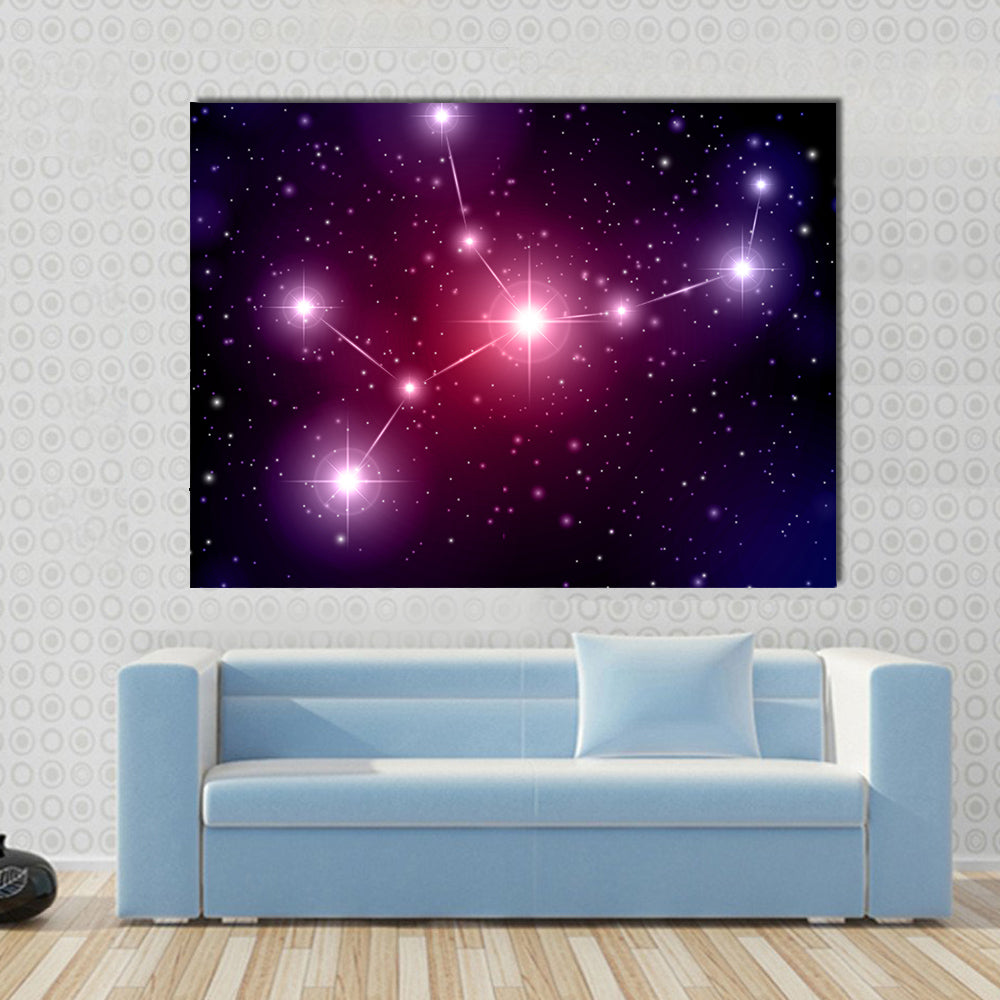 Virgo Constellation On An Abstract Space Backdrop Multi Panel Canvas Wall Art