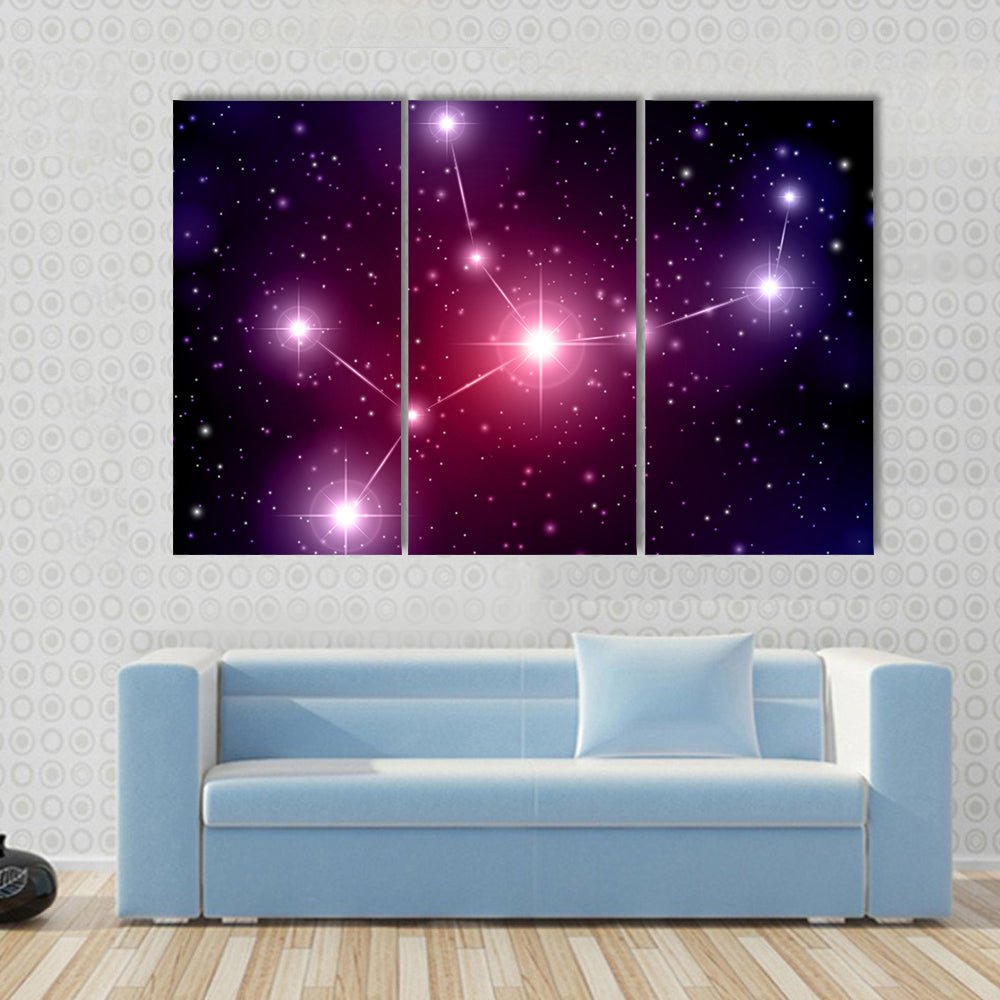 Virgo Constellation On An Abstract Space Backdrop Multi Panel Canvas Wall Art