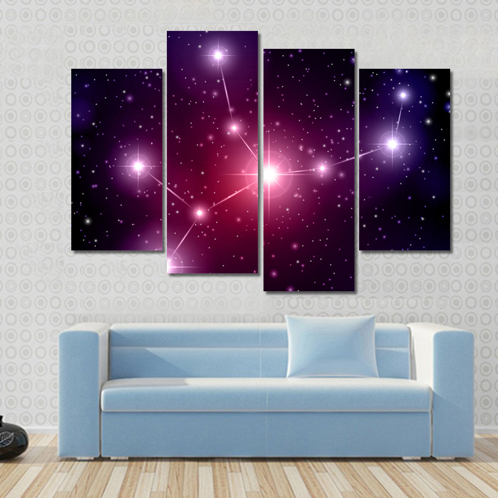 Virgo Constellation On An Abstract Space Backdrop Multi Panel Canvas Wall Art