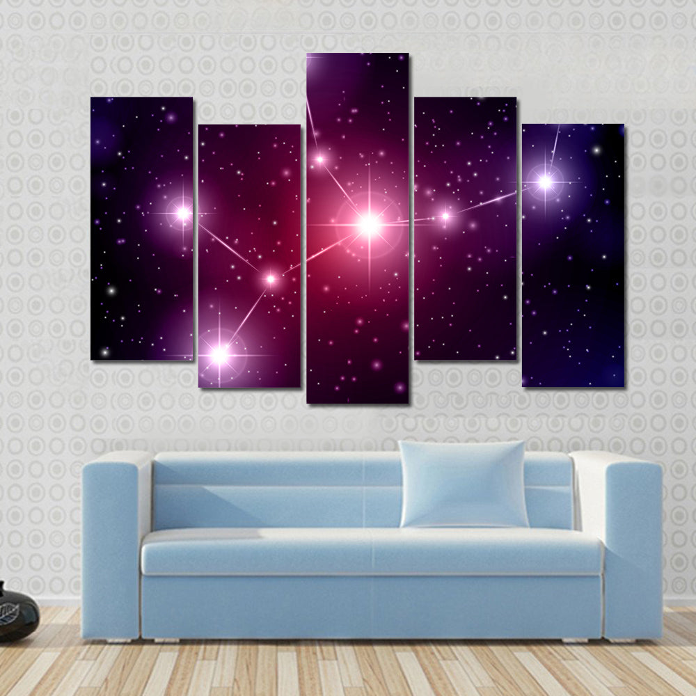 Virgo Constellation On An Abstract Space Backdrop Multi Panel Canvas Wall Art
