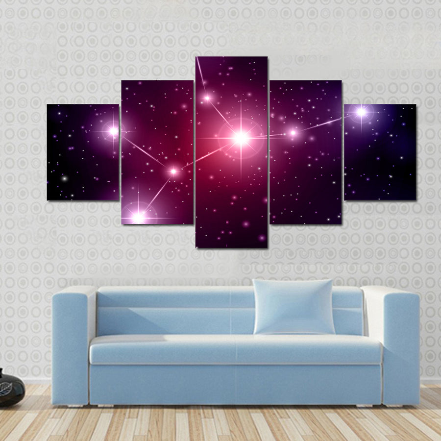 Virgo Constellation On An Abstract Space Backdrop Multi Panel Canvas Wall Art