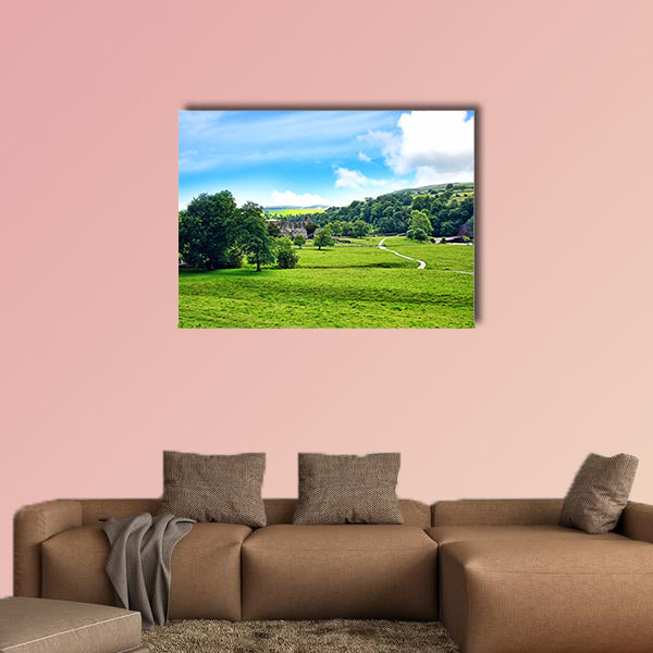 The Bolton Abbey in North Yorkshire, England multi panel canvas wall art