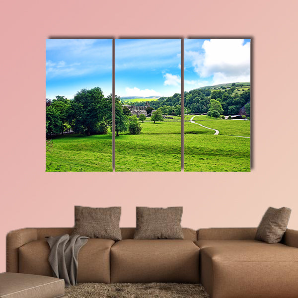 The Bolton Abbey in North Yorkshire, England multi panel canvas wall art