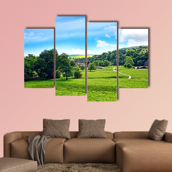 The Bolton Abbey in North Yorkshire, England multi panel canvas wall art