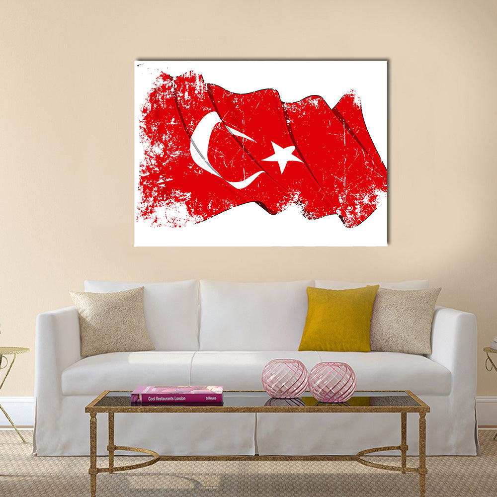 Beautiful Turkey flag  Multi panel canvas wall art