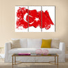 Beautiful Turkey flag  Multi panel canvas wall art