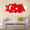 Beautiful Turkey flag  Multi panel canvas wall art