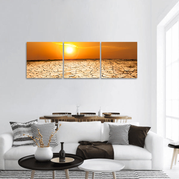 Drought land and hot weather panoramic canvas wall art